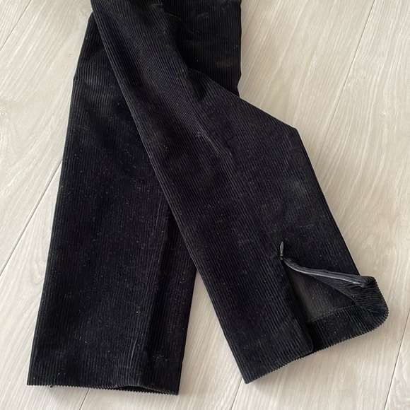 Prada Black Straight Leg Corduroy Pants with Logo on Zipper-pull. - Picture 3 of 14